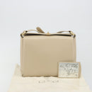 GUCCI Old Turn Lock Shoulder Bag Leather Beige Gold Tone Auth am12298A-28