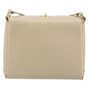 GUCCI Old Turn Lock Shoulder Bag Leather Beige Gold Tone Auth am12298A-3
