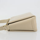 GUCCI Old Turn Lock Shoulder Bag Leather Beige Gold Tone Auth am12298A-5