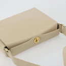 GUCCI Old Turn Lock Shoulder Bag Leather Beige Gold Tone Auth am12298A-6