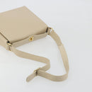 GUCCI Old Turn Lock Shoulder Bag Leather Beige Gold Tone Auth am12298A-7