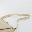 GUCCI Old Turn Lock Shoulder Bag Leather Beige Gold Tone Auth am12298A-8
