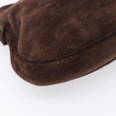 Miu Miu Shoulder Bag Suede Brown Gold Tone Auth am12303V-14