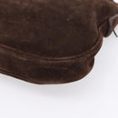 Miu Miu Shoulder Bag Suede Brown Gold Tone Auth am12303V-15