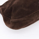 Miu Miu Shoulder Bag Suede Brown Gold Tone Auth am12303V-16
