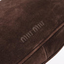 Miu Miu Shoulder Bag Suede Brown Gold Tone Auth am12303V-17