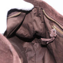 Miu Miu Shoulder Bag Suede Brown Gold Tone Auth am12303V-19