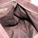 Miu Miu Shoulder Bag Suede Brown Gold Tone Auth am12303V-20