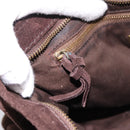 Miu Miu Shoulder Bag Suede Brown Gold Tone Auth am12303V-21