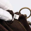 Miu Miu Shoulder Bag Suede Brown Gold Tone Auth am12303V-12
