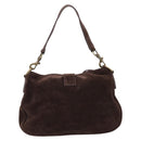 Miu Miu Shoulder Bag Suede Brown Gold Tone Auth am12303V-2