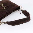 Miu Miu Shoulder Bag Suede Brown Gold Tone Auth am12303V-7