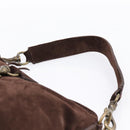 Miu Miu Shoulder Bag Suede Brown Gold Tone Auth am12303V-8