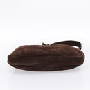 Miu Miu Shoulder Bag Suede Brown Gold Tone Auth am12303V-5