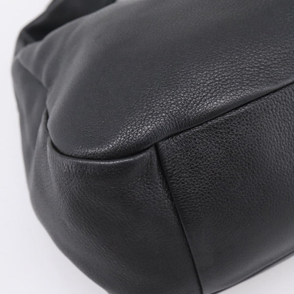 PRADA Shoulder Bag Leather 2way Black Silver 1BC133 Auth am12304SAM