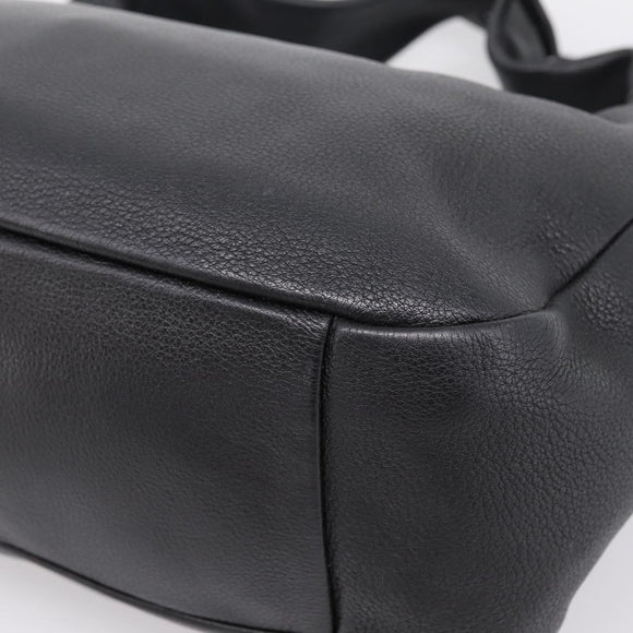 PRADA Shoulder Bag Leather 2way Black Silver 1BC133 Auth am12304SAM