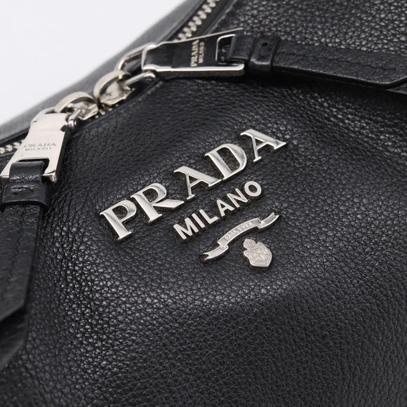PRADA Shoulder Bag Leather 2way Black Silver 1BC133 Auth am12304SAM