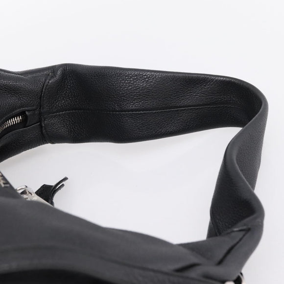 PRADA Shoulder Bag Leather 2way Black Silver 1BC133 Auth am12304SAM
