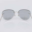 CHANEL Rimless Sunglasses Metal Gray Silver CC Auth am12308M-9