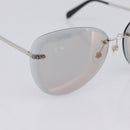 CHANEL Rimless Sunglasses Metal Gray Silver CC Auth am12308M-7