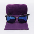 GUCCI Interlocking G Web Sherry Line Sunglasses Metal Black Silver Auth am12309M-12