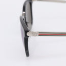 GUCCI Interlocking G Web Sherry Line Sunglasses Metal Black Silver Auth am12309M-6