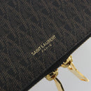 SAINT LAURENT Jewelry Case Accessory Case Canvas Brown Gold 344043 Auth am12314M-17