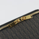 SAINT LAURENT Jewelry Case Accessory Case Canvas Brown Gold 344043 Auth am12314M-18
