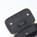 SAINT LAURENT Jewelry Case Accessory Case Canvas Brown Gold 344043 Auth am12314M-8
