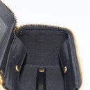 SAINT LAURENT Jewelry Case Accessory Case Canvas Brown Gold 344043 Auth am12314M-21