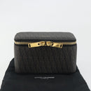 SAINT LAURENT Jewelry Case Accessory Case Canvas Brown Gold 344043 Auth am12314M-12