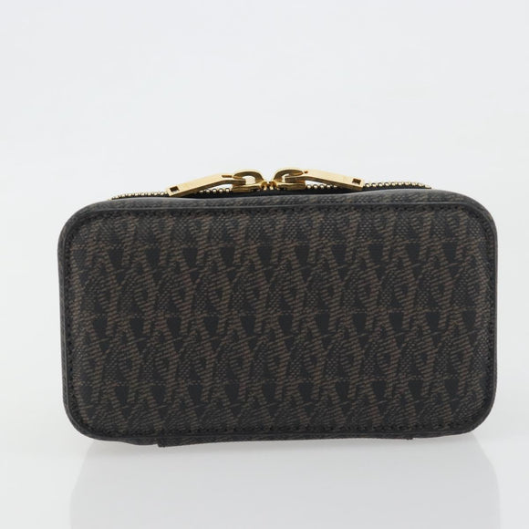 SAINT LAURENT Jewelry Case Accessory Case Canvas Brown Gold 344043 Auth am12314M