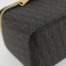 SAINT LAURENT Jewelry Case Accessory Case Canvas Brown Gold 344043 Auth am12314M-14