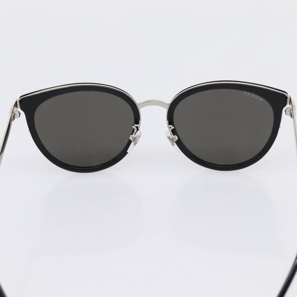 GUCCI Interlocking G Shelly Sunglasses Metal Black Silver Auth am12315M