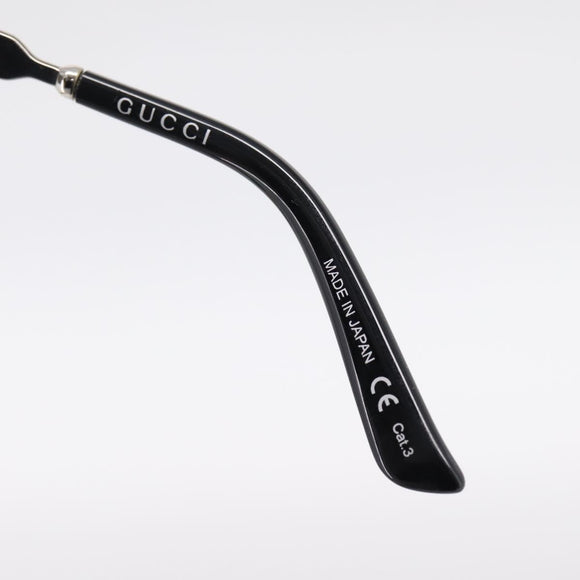GUCCI Interlocking G Shelly Sunglasses Metal Black Silver Auth am12315M