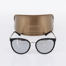 GUCCI Interlocking G Shelly Sunglasses Metal Black Silver Auth am12315M-12