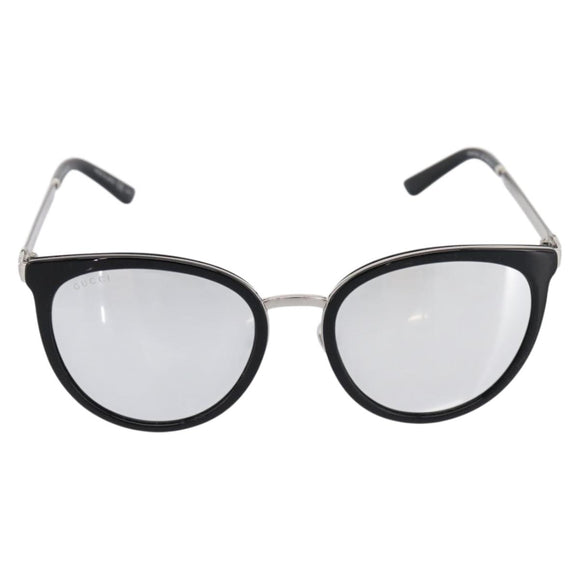 GUCCI Interlocking G Shelly Sunglasses Metal Black Silver Auth am12315M
