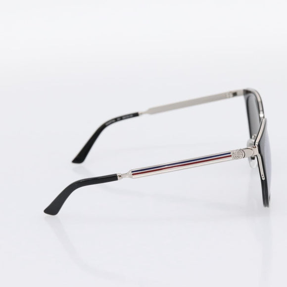 GUCCI Interlocking G Shelly Sunglasses Metal Black Silver Auth am12315M