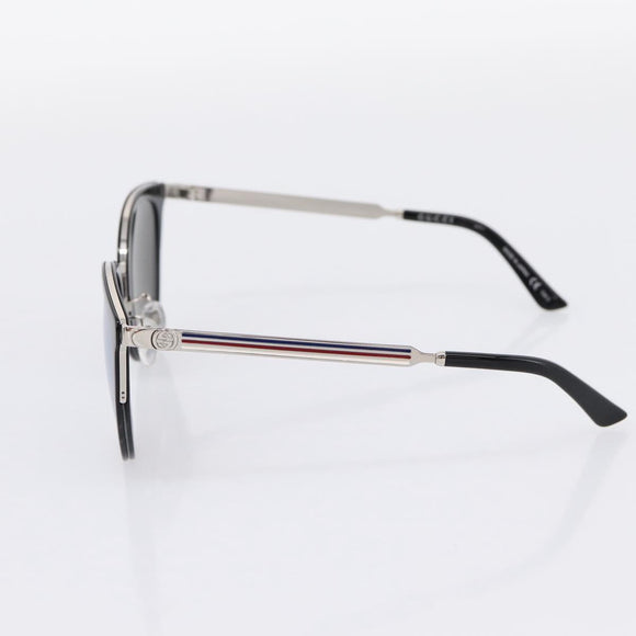 GUCCI Interlocking G Shelly Sunglasses Metal Black Silver Auth am12315M