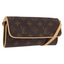 LOUIS VUITTON Monogram Pochette Twin PM Shoulder Bag M51854 LV Auth am12323V-1