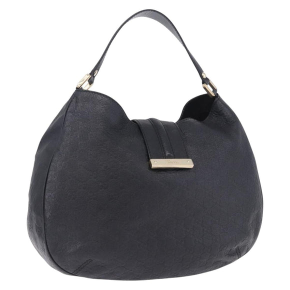 GUCCI GuccissimaGG Shoulder Bag Leather Black Gold Tone 233604 Auth am12324V