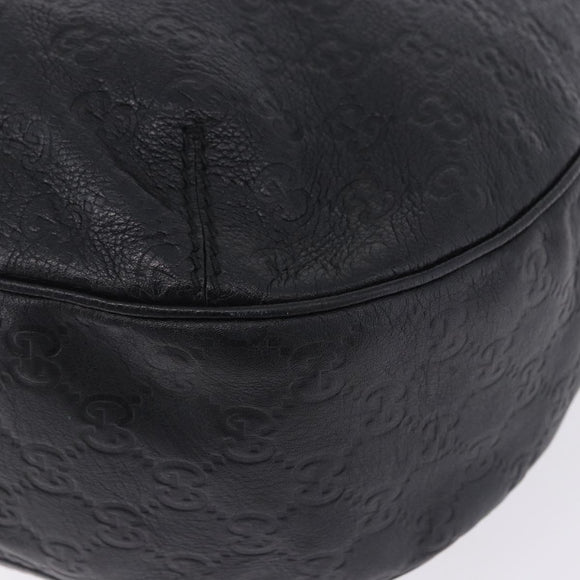 GUCCI GuccissimaGG Shoulder Bag Leather Black Gold Tone 233604 Auth am12324V