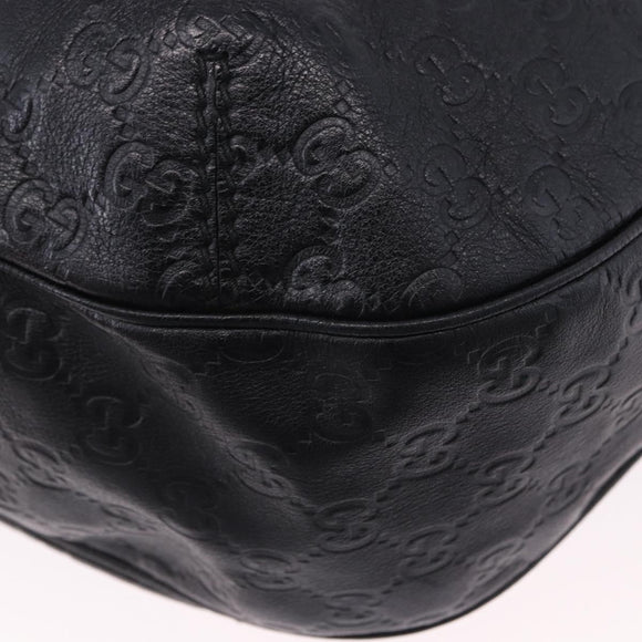GUCCI GuccissimaGG Shoulder Bag Leather Black Gold Tone 233604 Auth am12324V