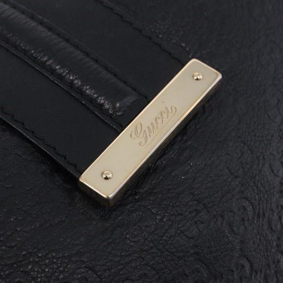 GUCCI GuccissimaGG Shoulder Bag Leather Black Gold Tone 233604 Auth am12324V