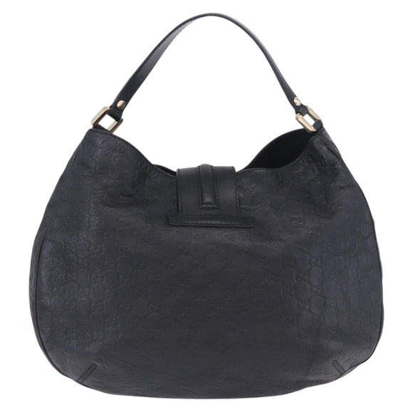 GUCCI GuccissimaGG Shoulder Bag Leather Black Gold Tone 233604 Auth am12324V