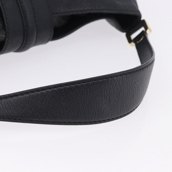 GUCCI GuccissimaGG Shoulder Bag Leather Black Gold Tone 233604 Auth am12324V