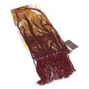 GUCCI Fringe Stole Silk Bordeaux White 380697 Auth am12325V-1