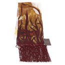 GUCCI Fringe Stole Silk Bordeaux White 380697 Auth am12325V-2