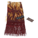GUCCI Fringe Stole Silk Bordeaux White 380697 Auth am12325V-6