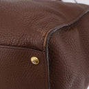 PRADA Hand Bag Taurillon Leather 2way Brown Gold Auth am12327V-20